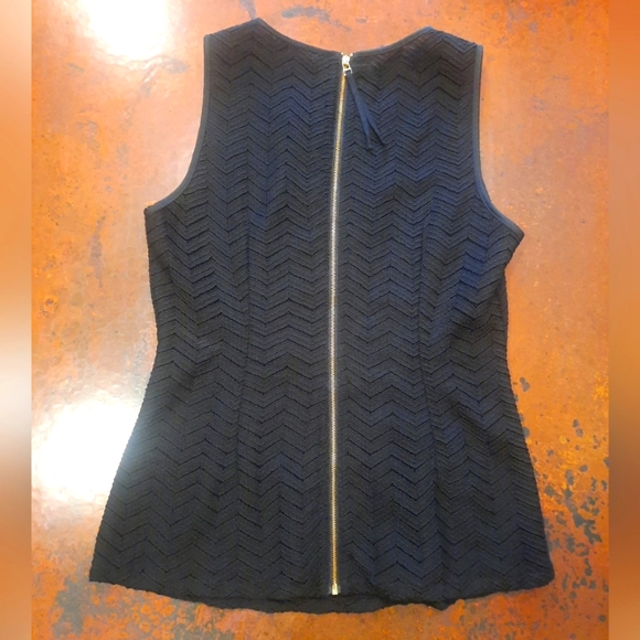 Banana Republic Black Herringbone Lace Shell Full Zip Back Lined Women's Size 4 - Picture 6 of 11